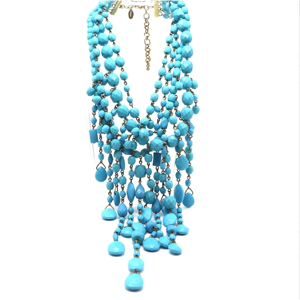 JOAN RIVERS RARE TURQUOISE GRAND FINALE NECKLACE - Picture 2 of 3
